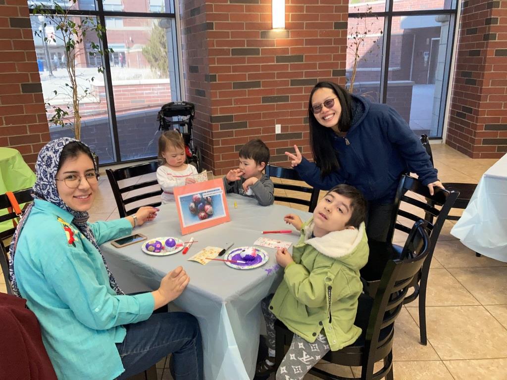 Easter egg craft event with wives at the University of Nevada, Reno